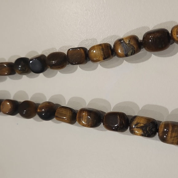 Elegant‎ Black and Brown Beaded Necklace Tiger Eye - Picture 3 of 5